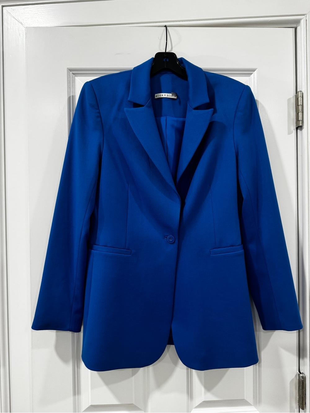 Alice + Olivia Bold Cobalt Single-Button Blazer
